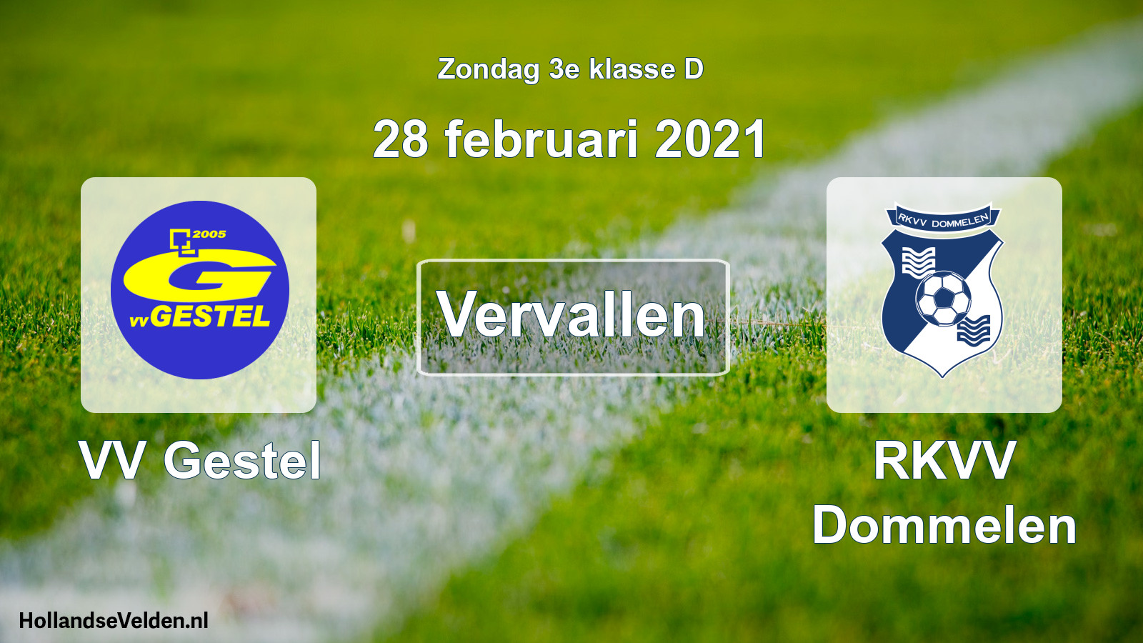Scheduled Match: VV Gestel - RKVV Dommelen (28 February 2021)