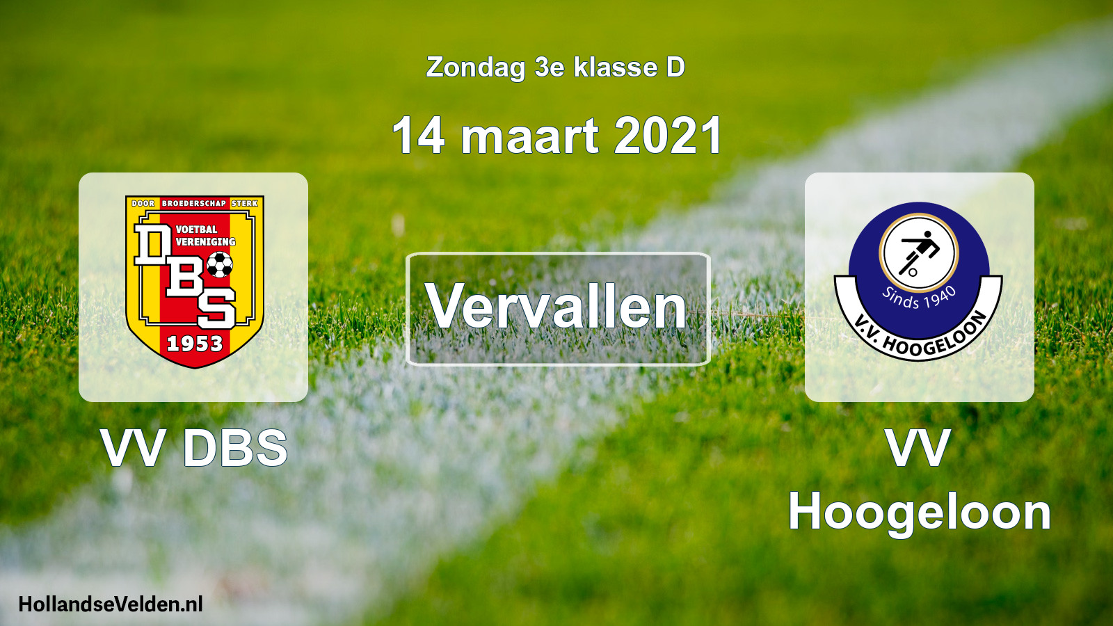 Scheduled Match: VV DBS - VV Hoogeloon (14 March 2021)
