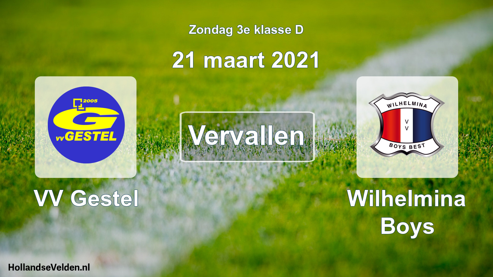 Scheduled Match: VV Gestel - Wilhelmina Boys (21 March 2021)
