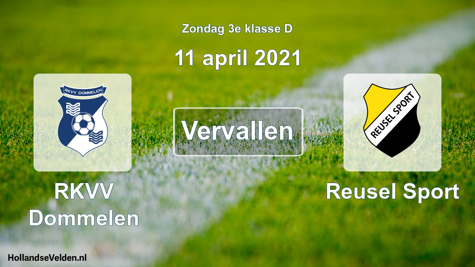 Scheduled Match: RKVV Dommelen - Reusel Sport (11 April 2021)