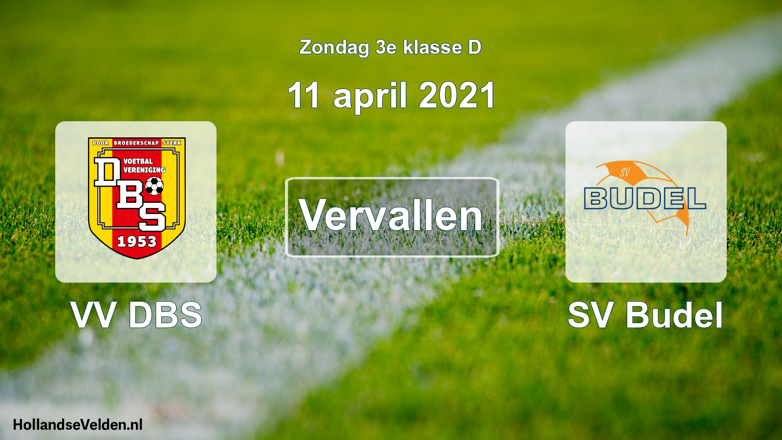 Scheduled Match: VV DBS - SV Budel (11 April 2021)