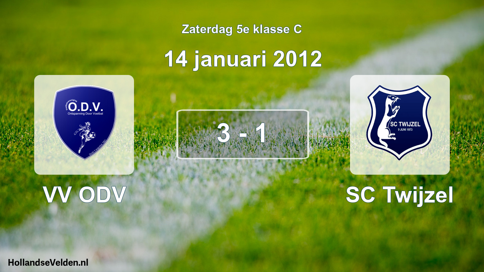 Total number of matches played: VV ODV - SC Twijzel 3 - 1 (14 January 2012)