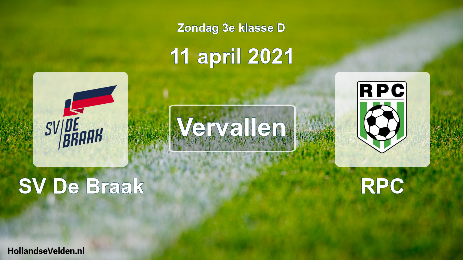 Scheduled Match: SV De Braak - RPC (11 April 2021)