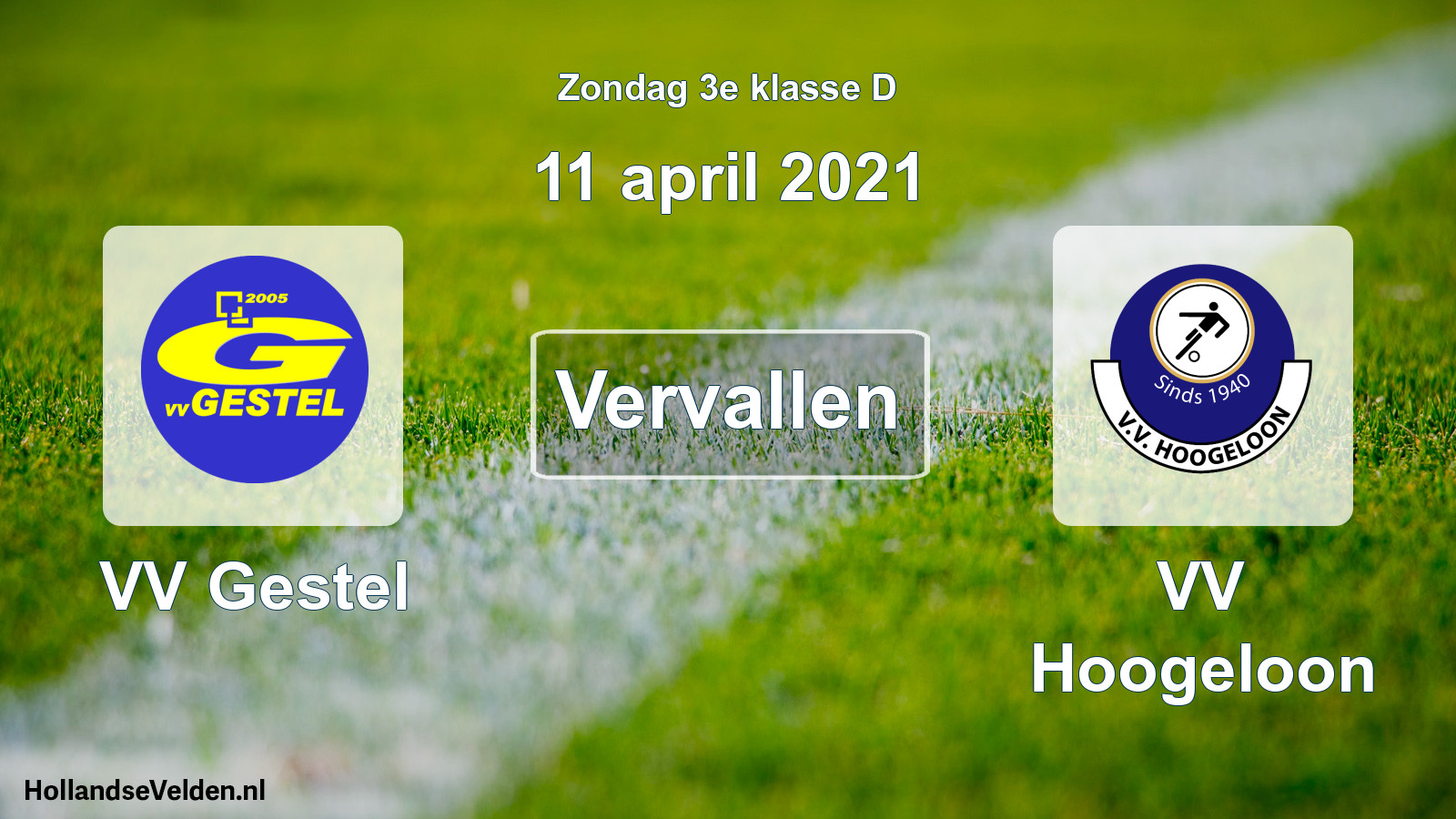 Scheduled Match: VV Gestel - VV Hoogeloon (11 April 2021)