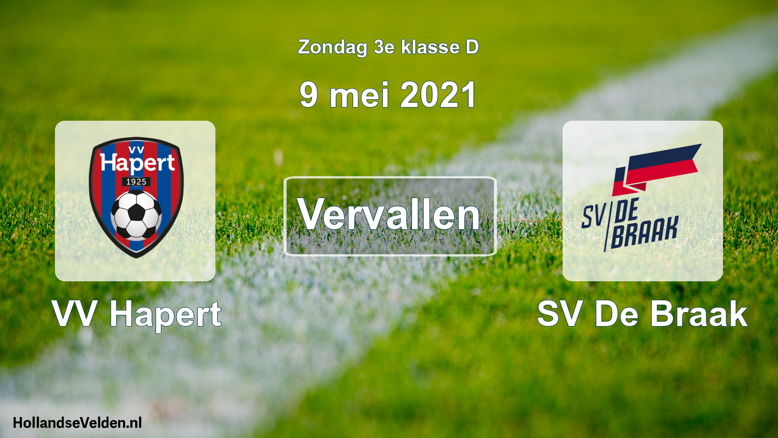 Scheduled Match: VV Hapert - SV De Braak (9 May 2021)