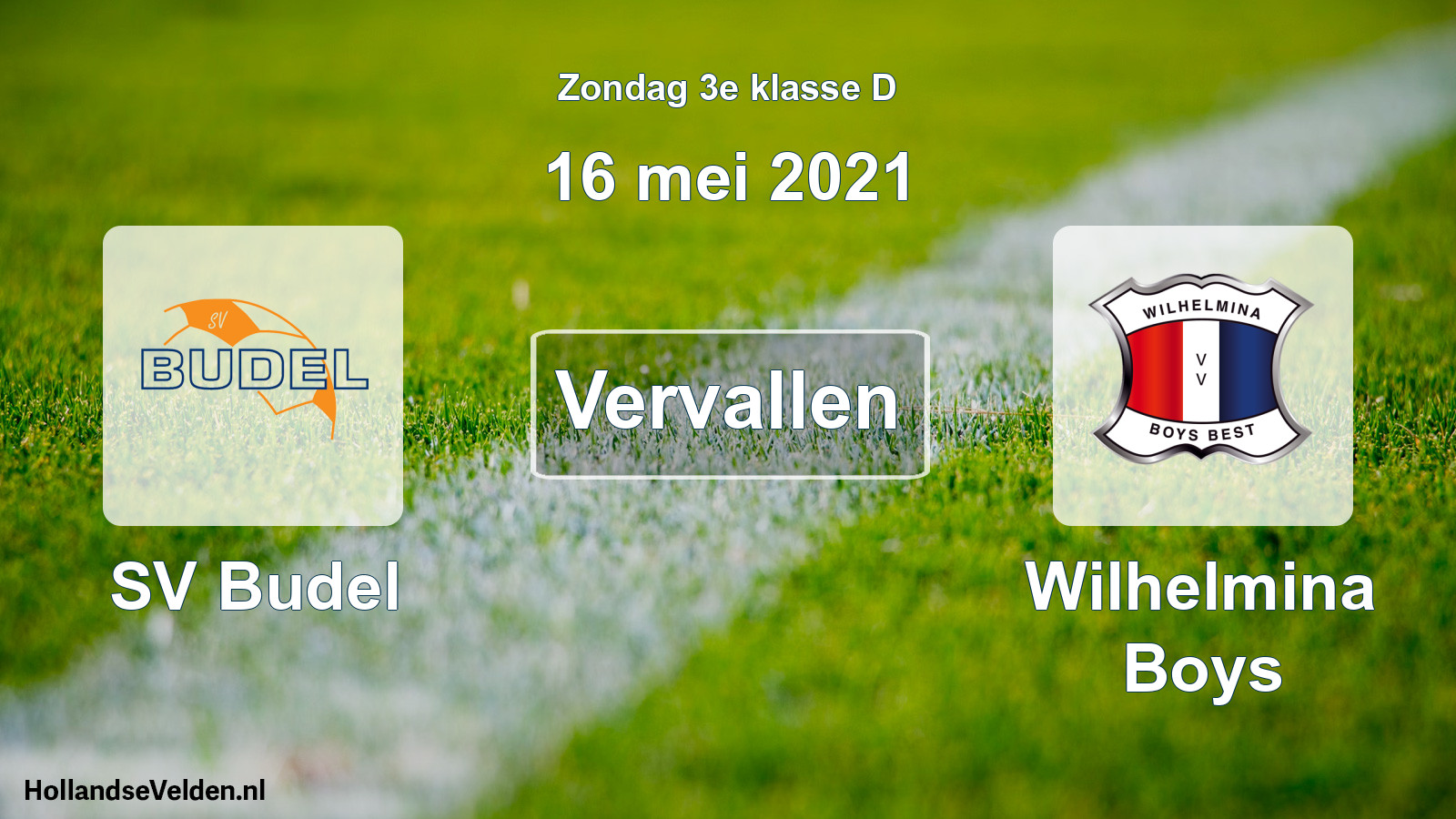 Scheduled Match: SV Budel - Wilhelmina Boys (16 May 2021)