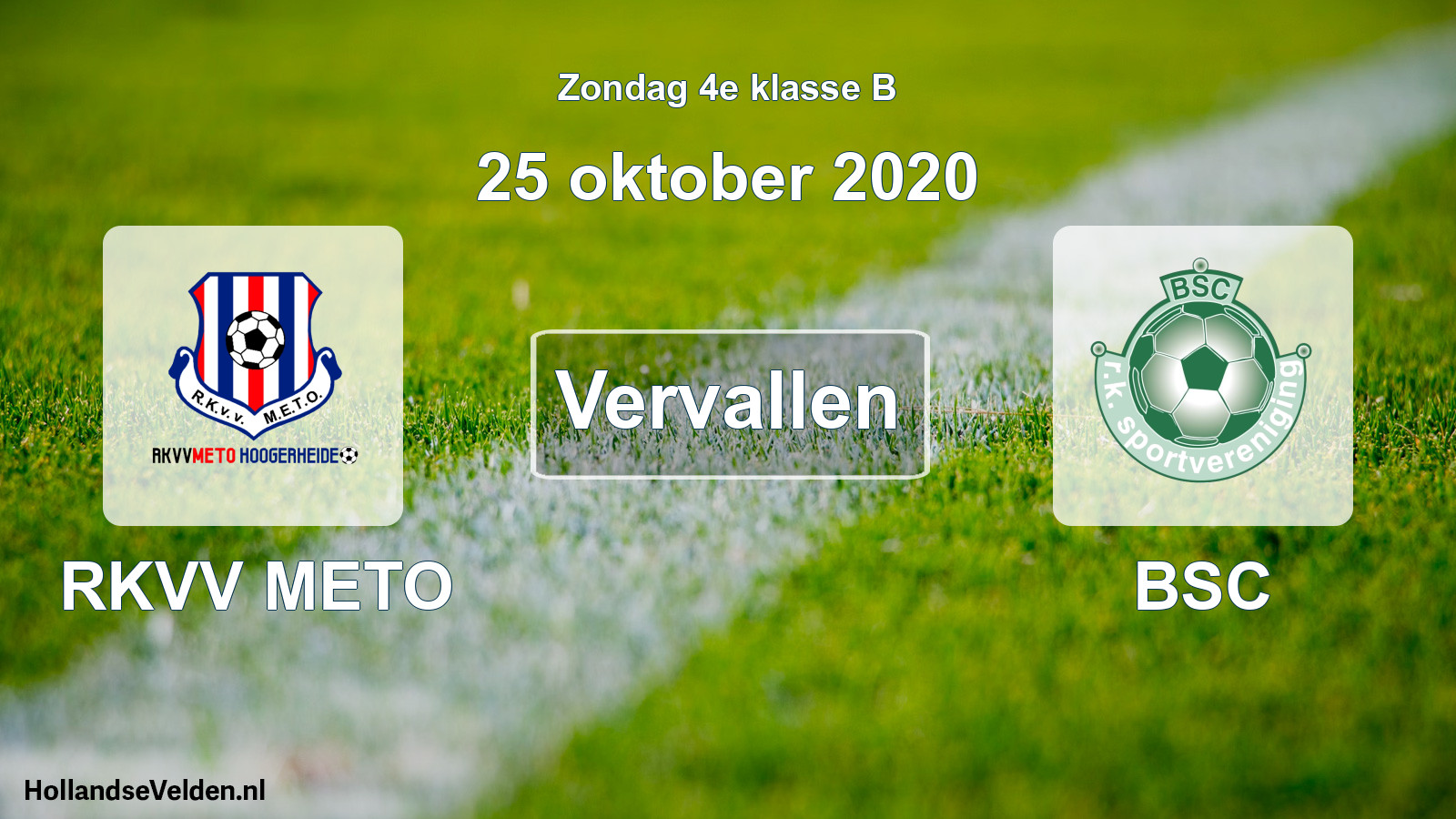 Scheduled Match: RKVV METO - BSC (25 October 2020)