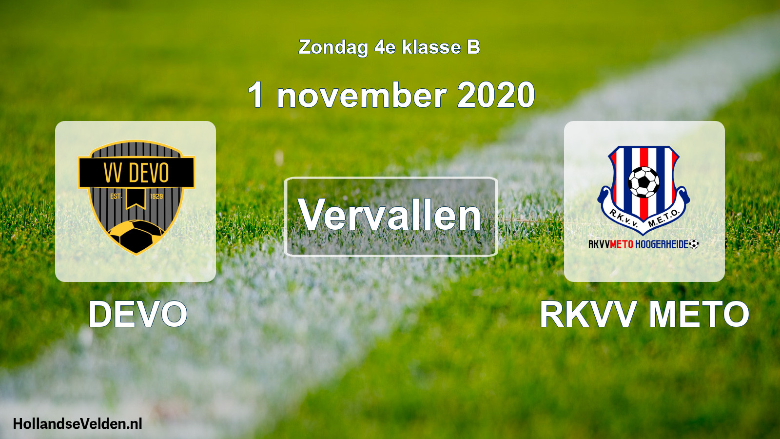 Scheduled Match: DEVO - RKVV METO (1 November 2020)