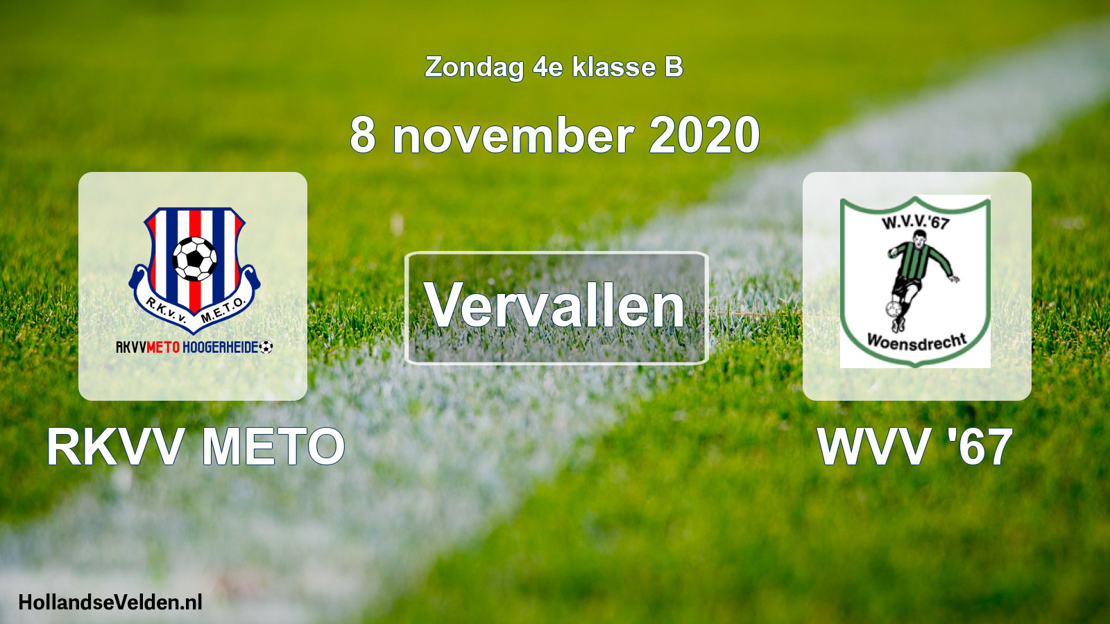 Scheduled Match: RKVV METO - WVV '67 (8 November 2020)