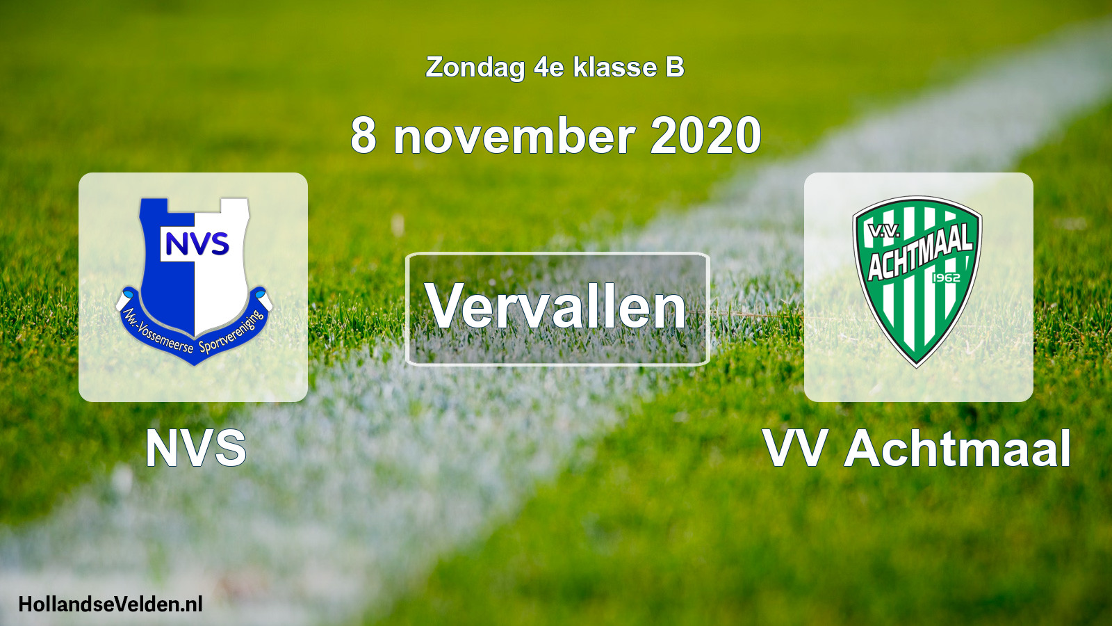Scheduled Match: NVS - VV Achtmaal (8 November 2020)