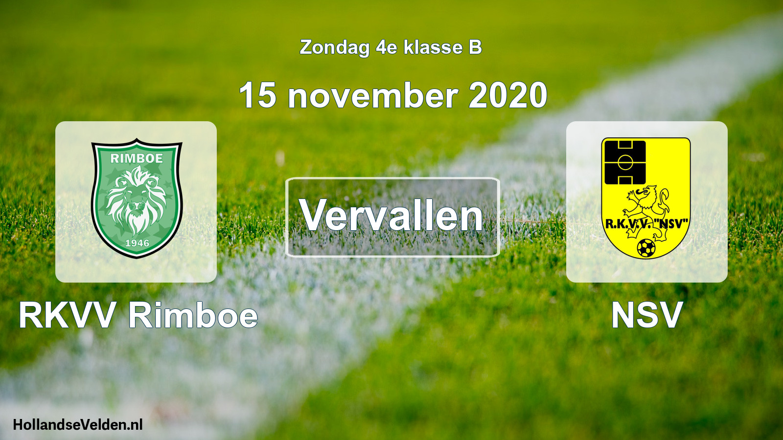 Scheduled Match: RKVV Rimboe - NSV (15 November 2020)