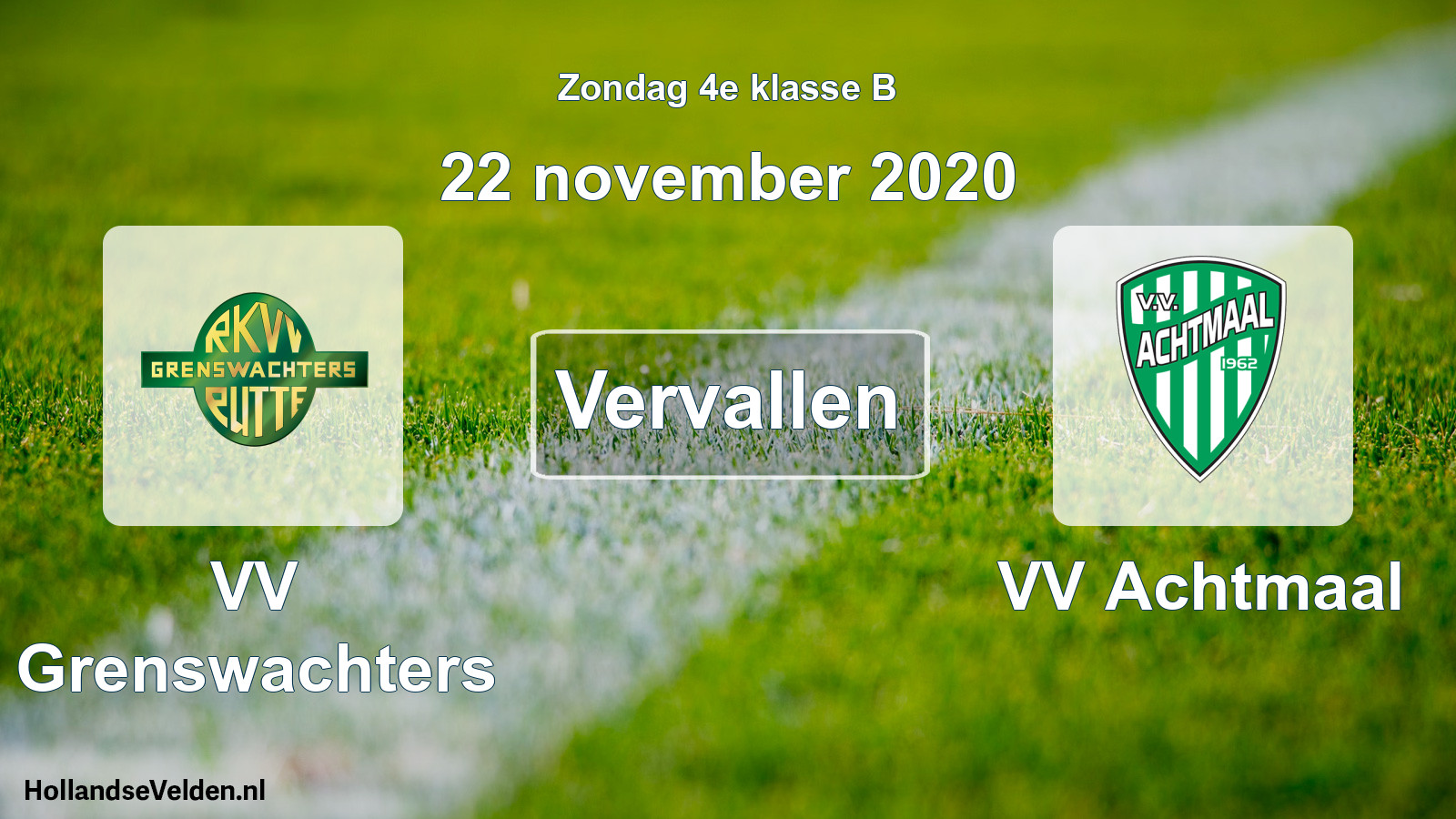 Scheduled Match: VV Grenswachters - VV Achtmaal (22 November 2020)