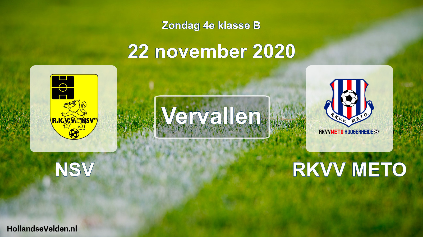 Scheduled Match: NSV - RKVV METO (22 November 2020)