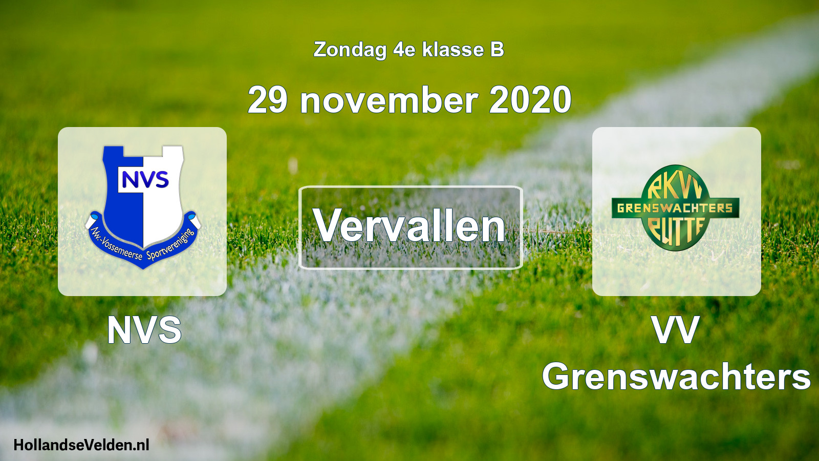 Scheduled Match: NVS - VV Grenswachters (29 November 2020)
