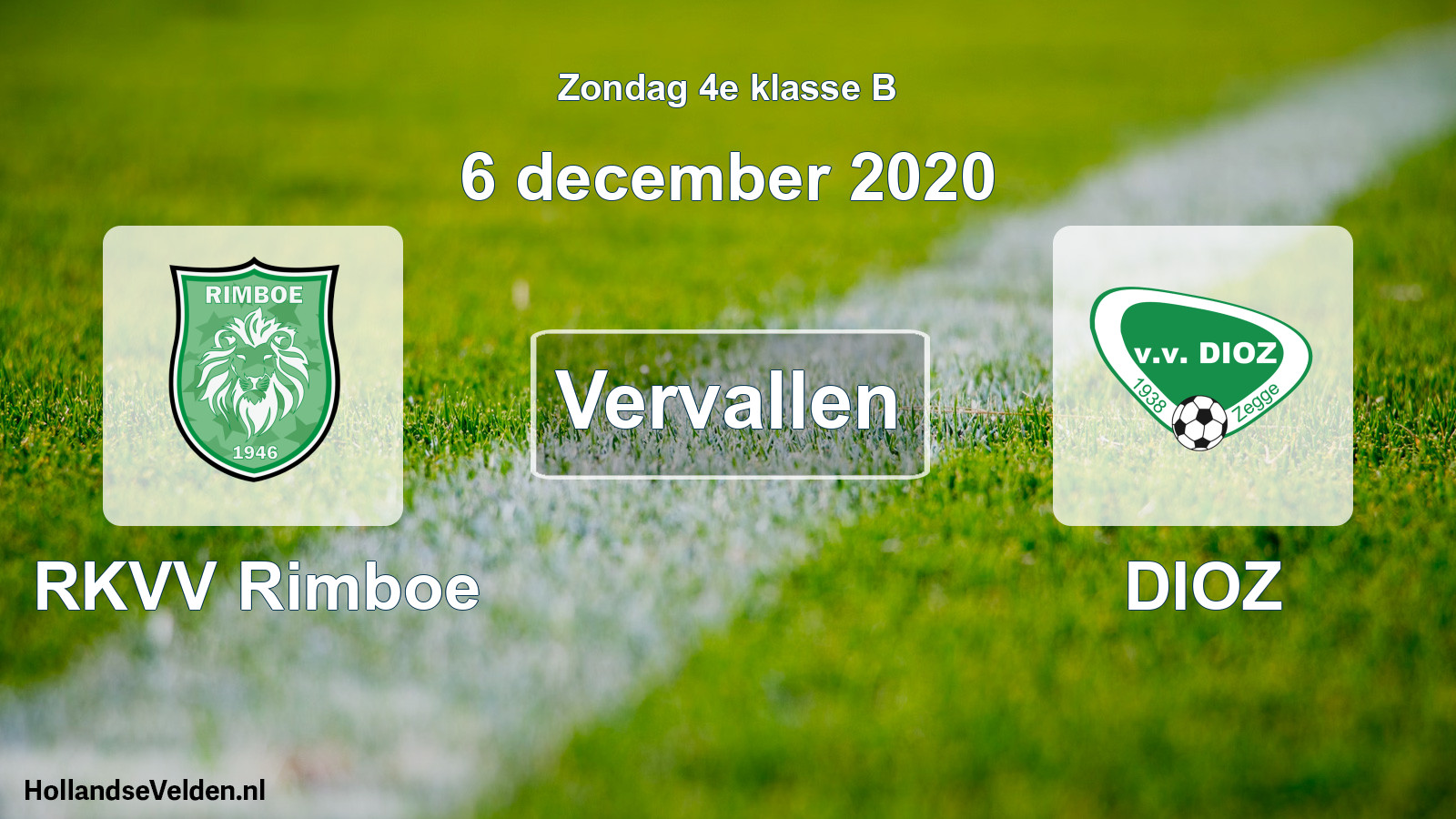 Scheduled Match: RKVV Rimboe - DIOZ (6 December 2020)