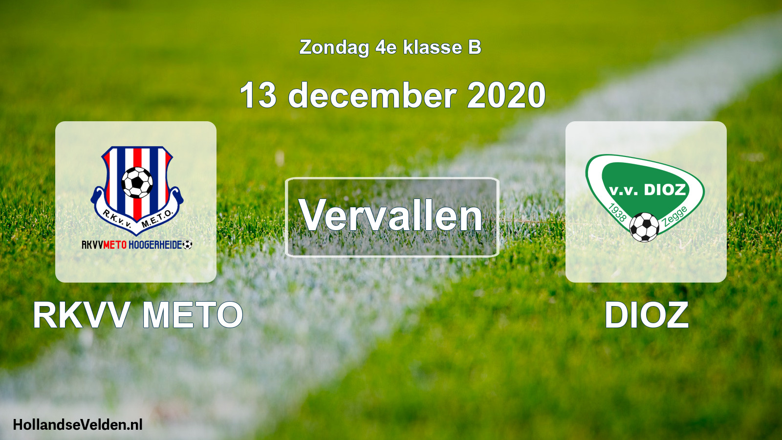 Scheduled Match: RKVV METO - DIOZ (13 December 2020)