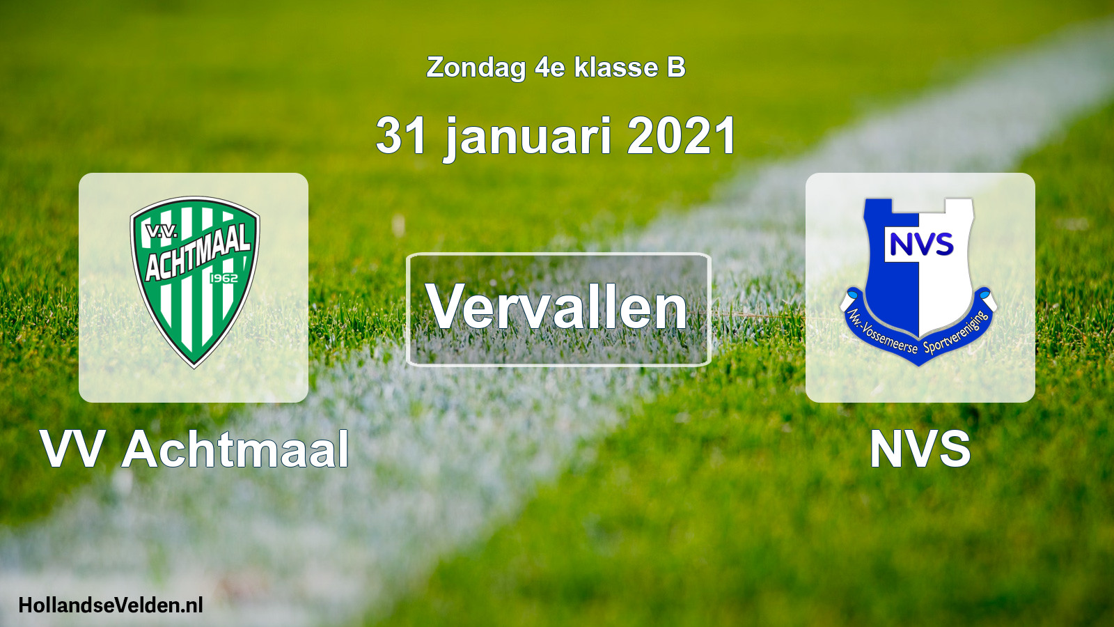 Scheduled Match: VV Achtmaal - NVS (31 January 2021)