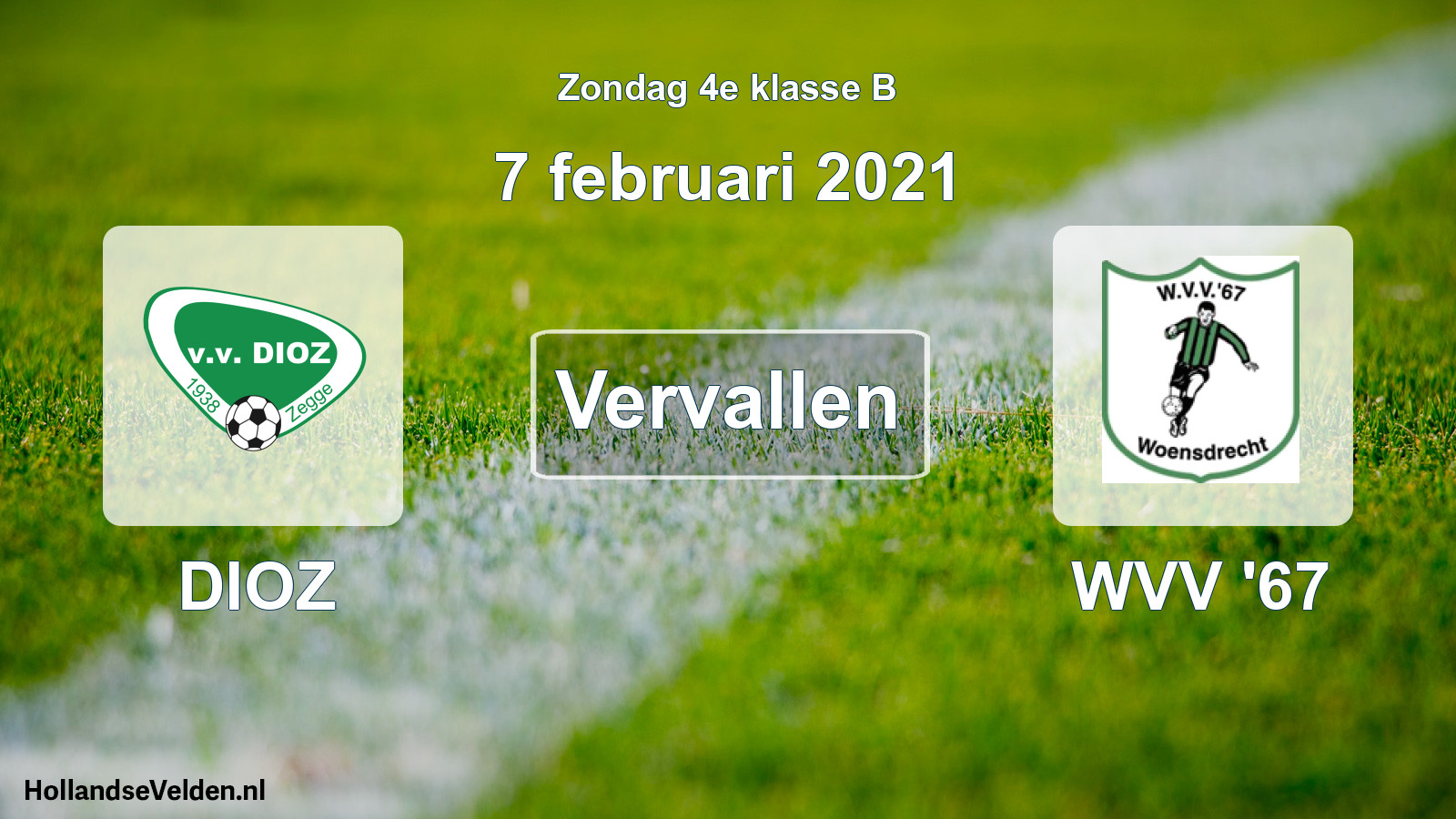 Scheduled Match: DIOZ - WVV '67 (7 February 2021)