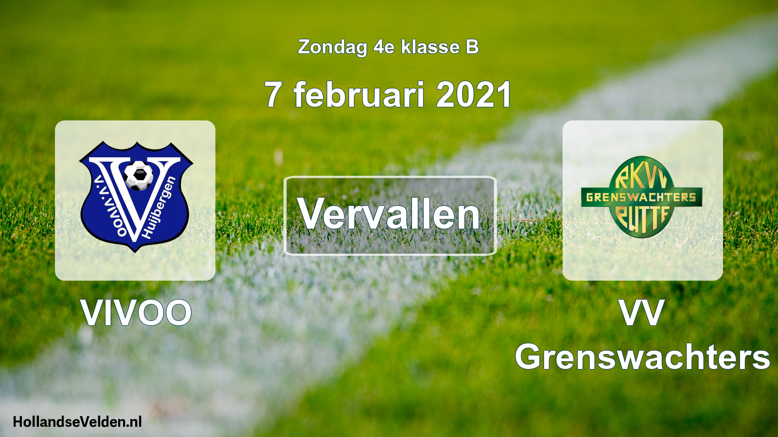 Scheduled Match: VIVOO - VV Grenswachters (7 February 2021)