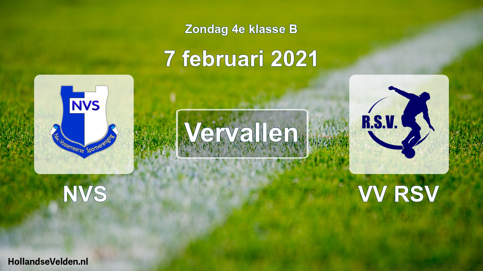 Scheduled Match: NVS - VV RSV (7 February 2021)
