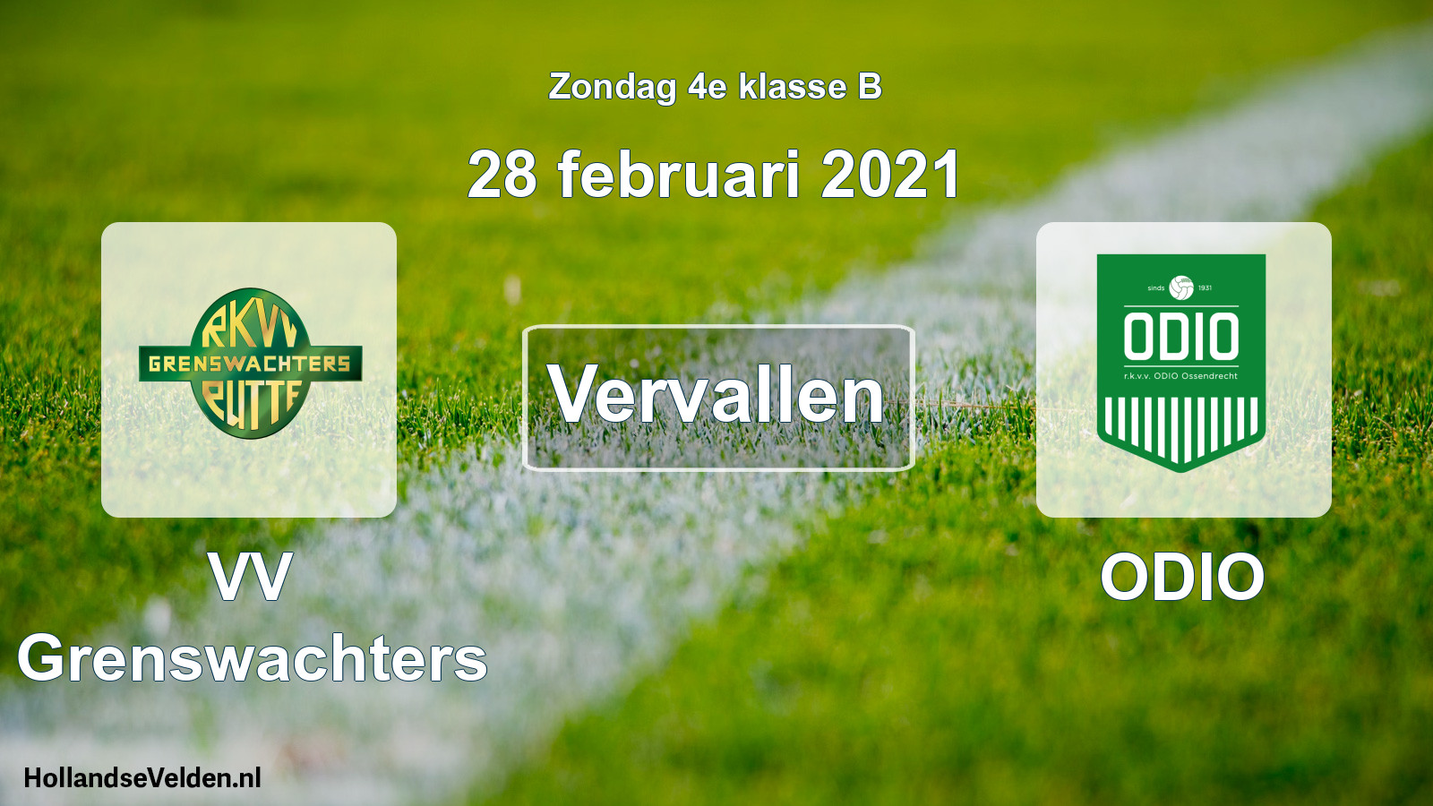 Scheduled Match: VV Grenswachters - ODIO (28 February 2021)