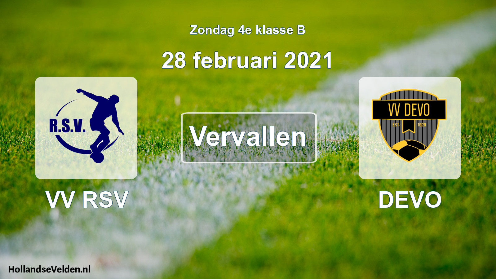 Scheduled Match: VV RSV - DEVO (28 February 2021)