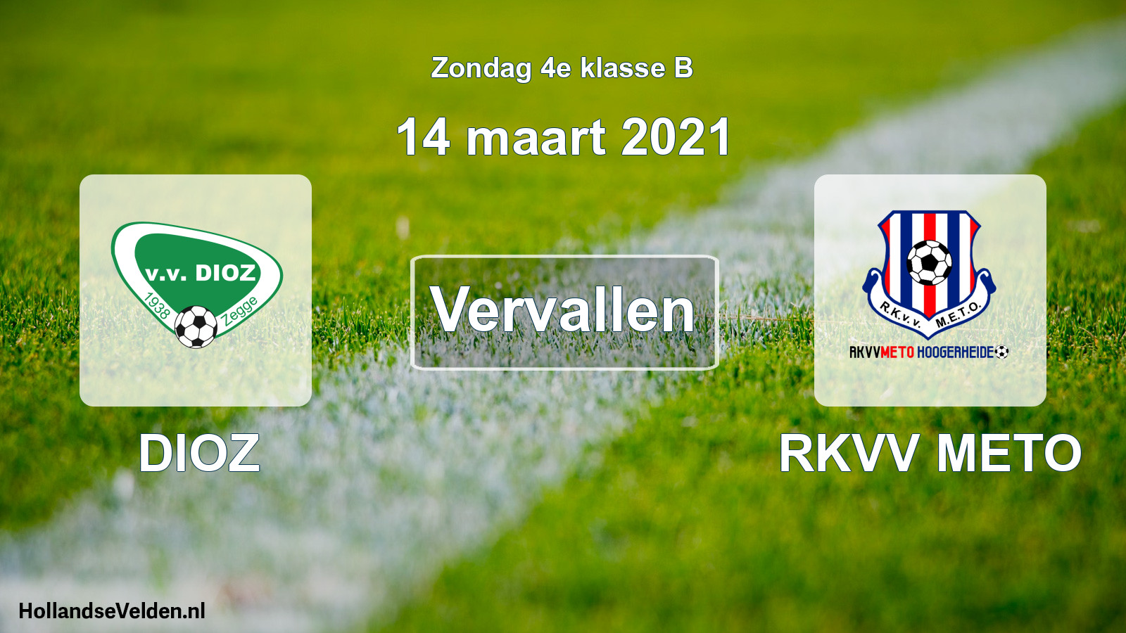Scheduled Match: DIOZ - RKVV METO (14 March 2021)