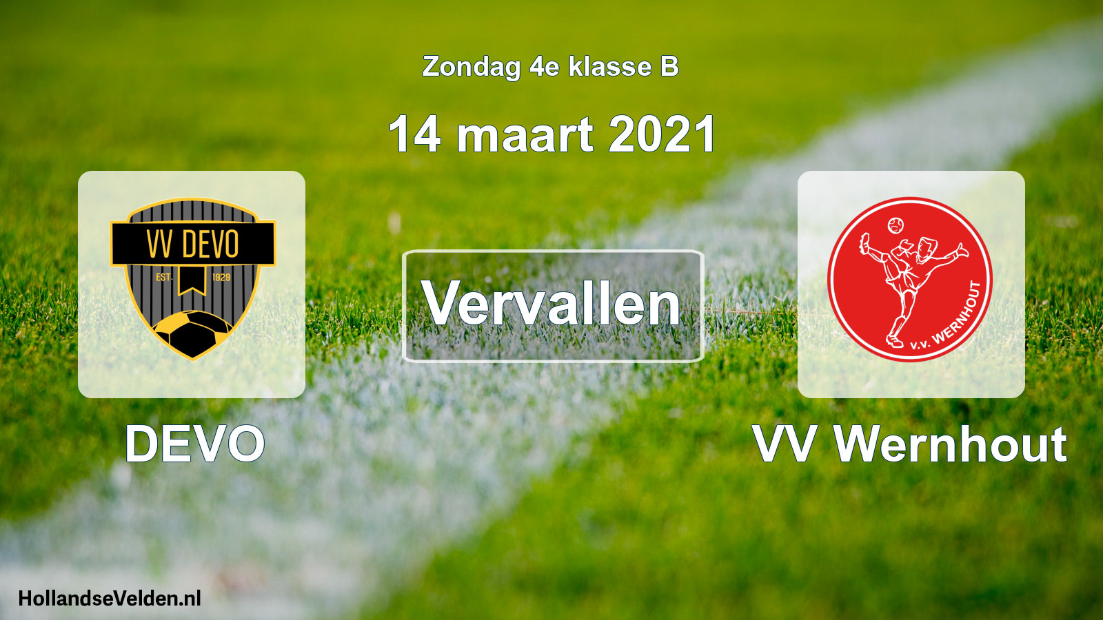 Scheduled Match: DEVO - VV Wernhout (14 March 2021)
