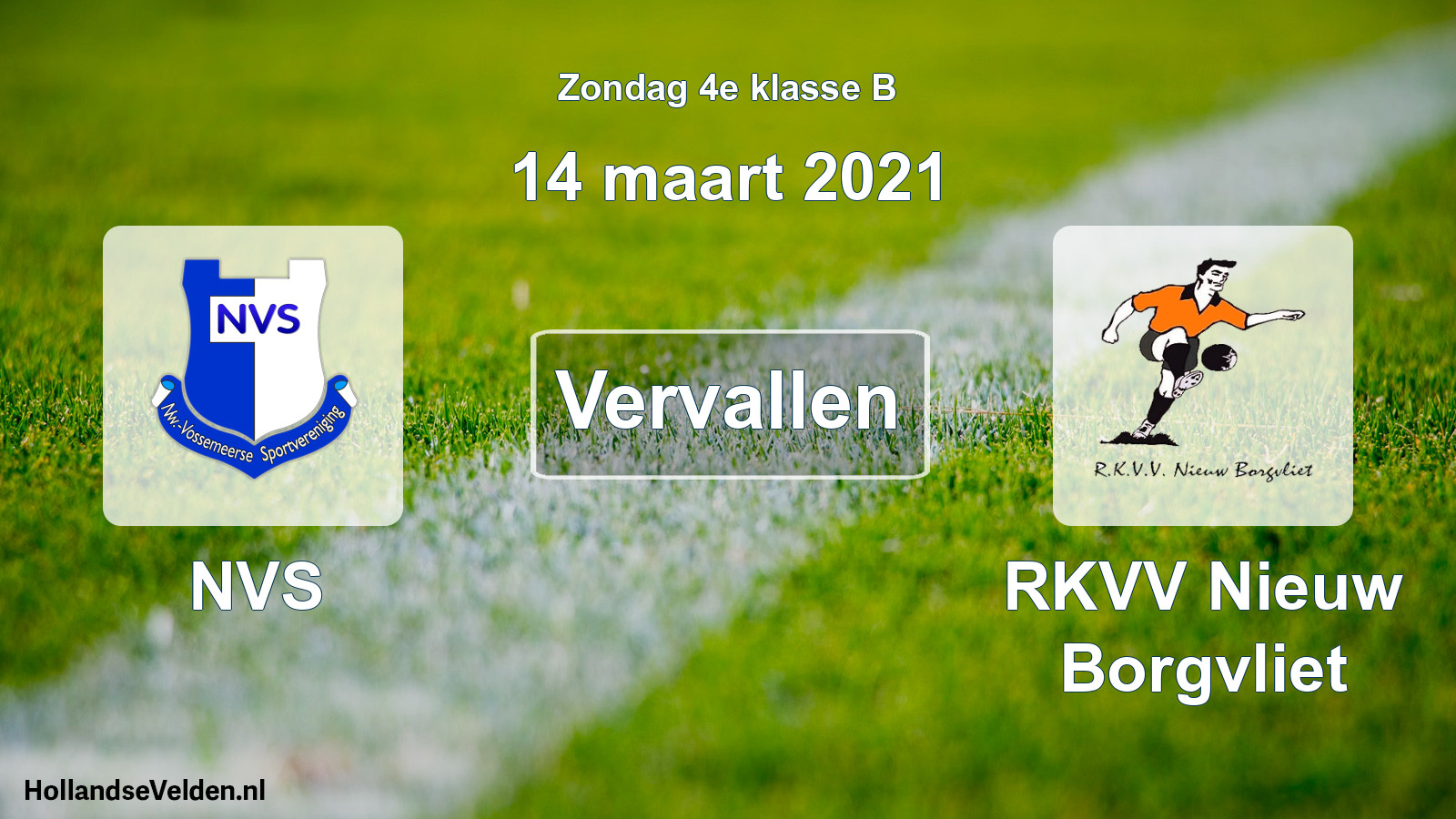 Scheduled Match: NVS - RKVV Nieuw Borgvliet (14 March 2021)
