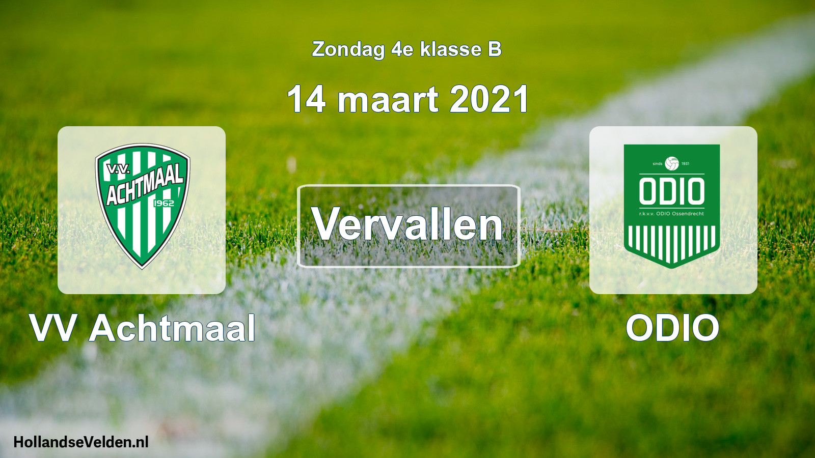 Scheduled Match: VV Achtmaal - ODIO (14 March 2021)