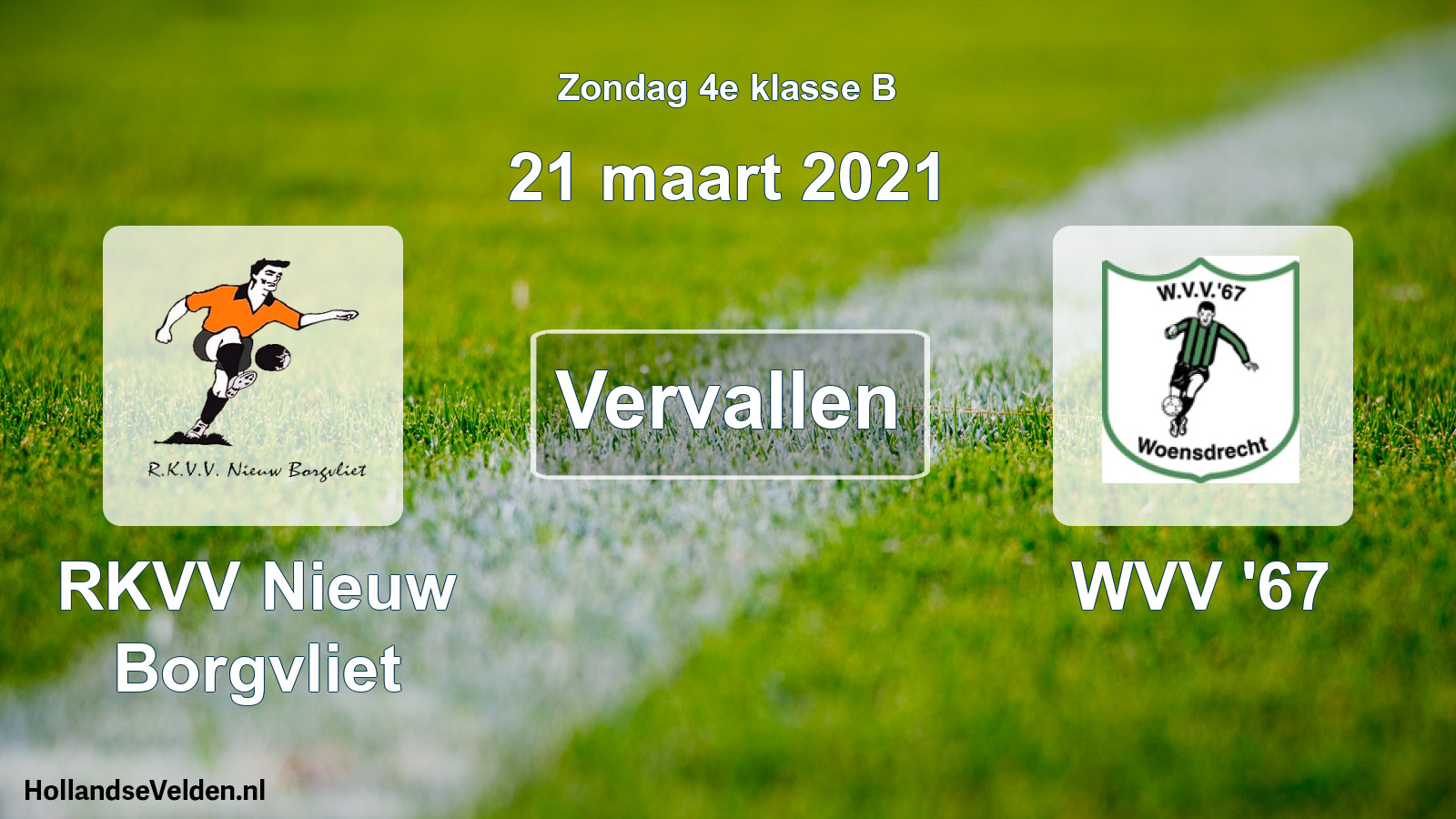 Scheduled Match: RKVV Nieuw Borgvliet - WVV '67 (21 March 2021)