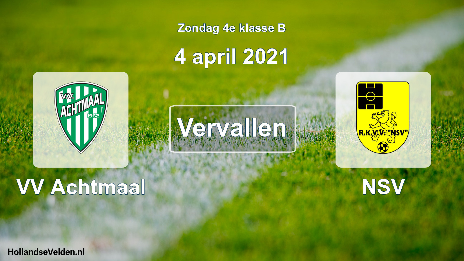 Scheduled Match: VV Achtmaal - NSV (4 April 2021)