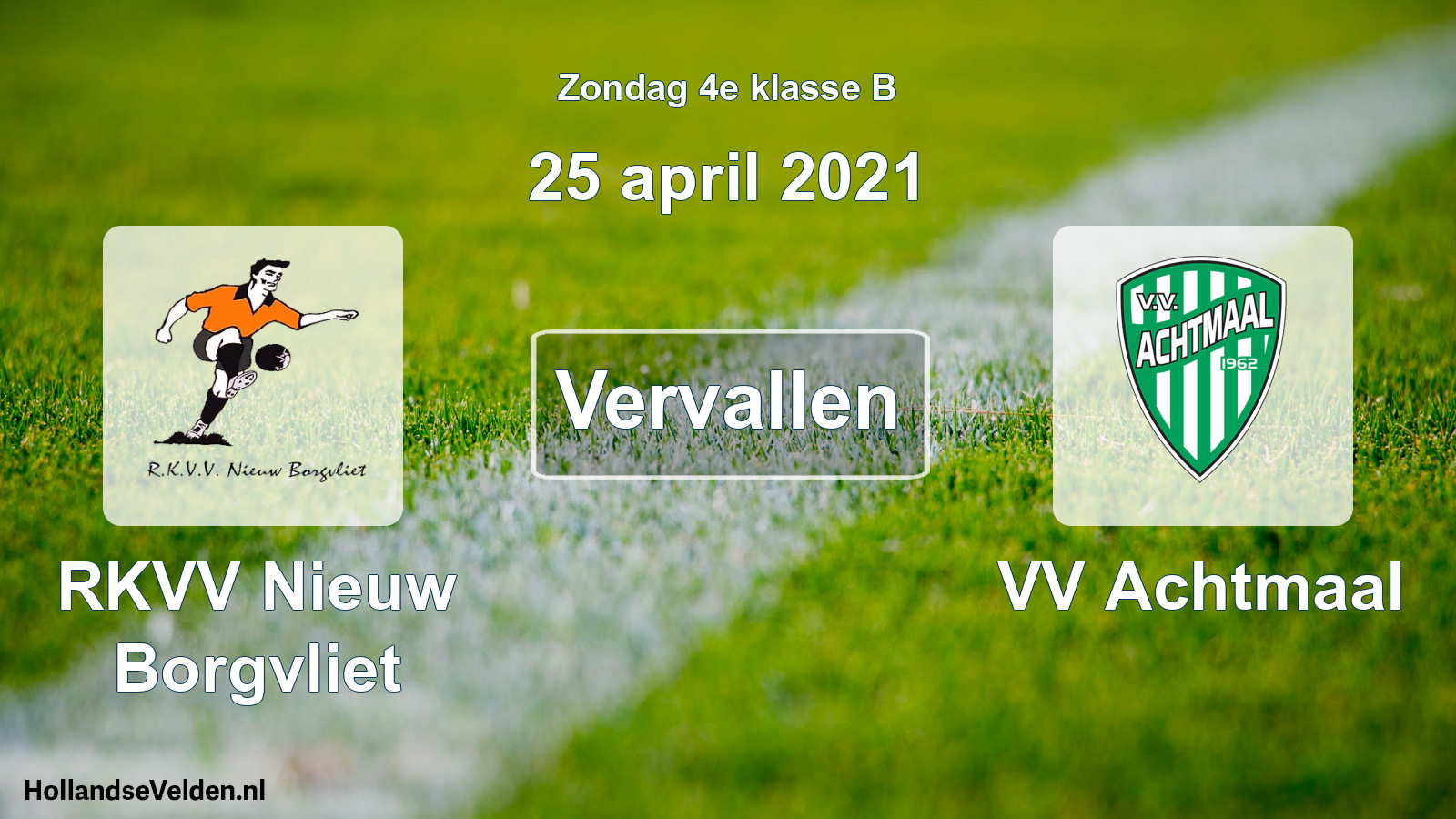 Scheduled Match: RKVV Nieuw Borgvliet - VV Achtmaal (25 April 2021)
