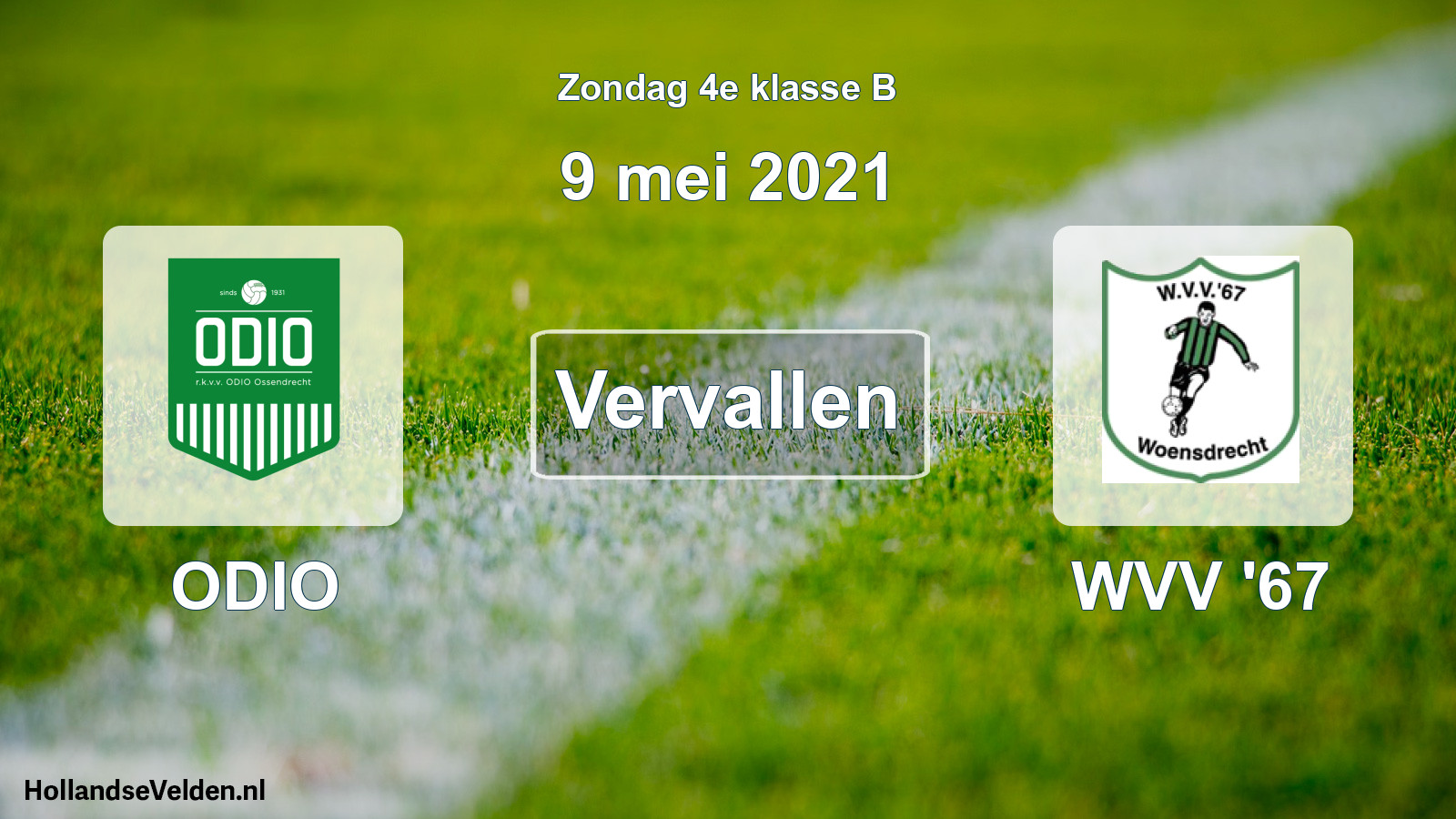 Scheduled Match: ODIO - WVV '67 (9 May 2021)