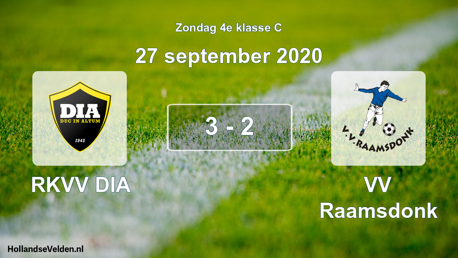 Total number of matches played: RKVV DIA - VV Raamsdonk 3 - 2 (27 September 2020)