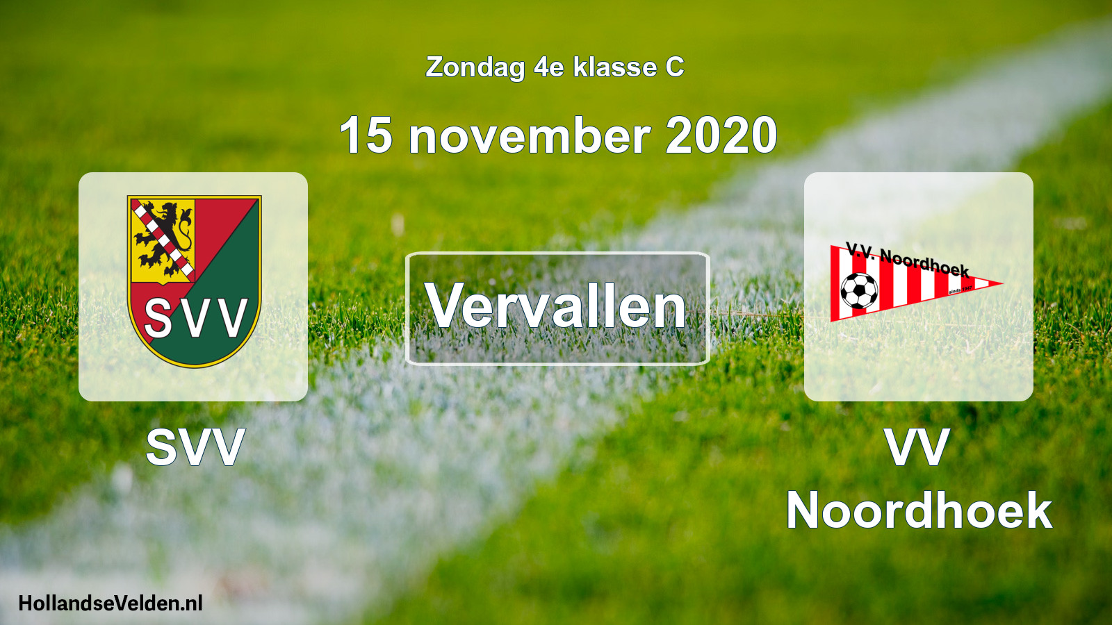 Scheduled Match: SVV - VV Noordhoek (15 November 2020)