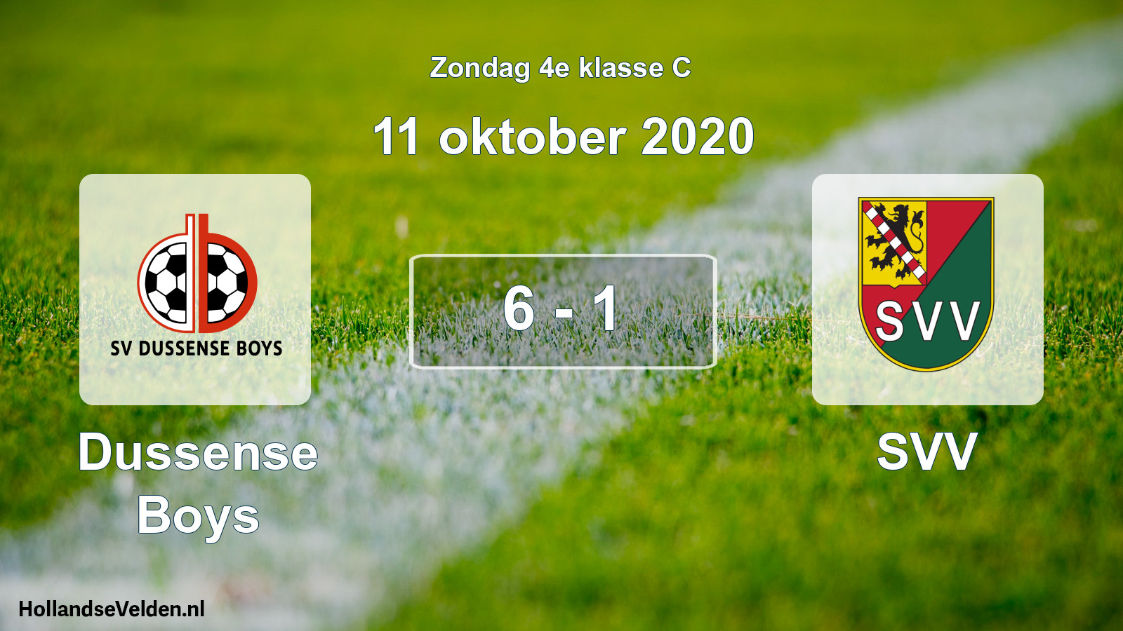Total number of matches played: Dussense Boys - SVV 6 - 1 (11 October 2020)
