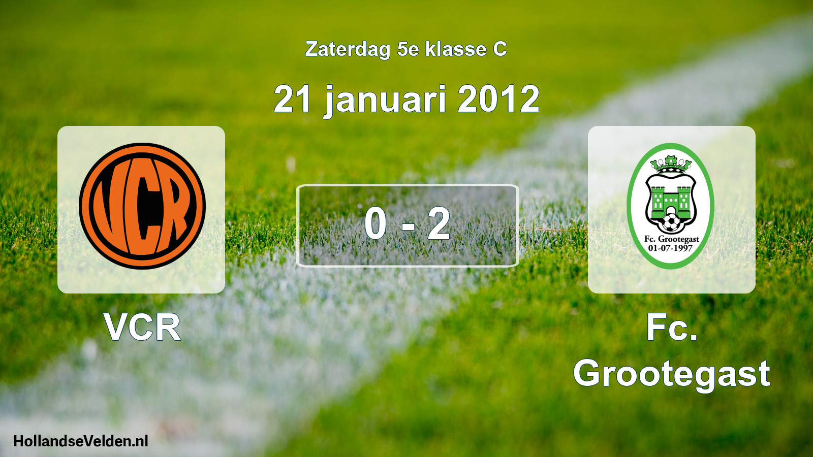 Total number of matches played: VCR - Fc. Grootegast 0 - 2 (21 January 2012)