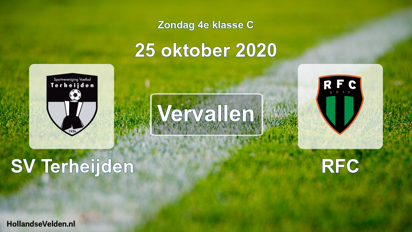 Scheduled Match: SV Terheijden - RFC (25 October 2020)