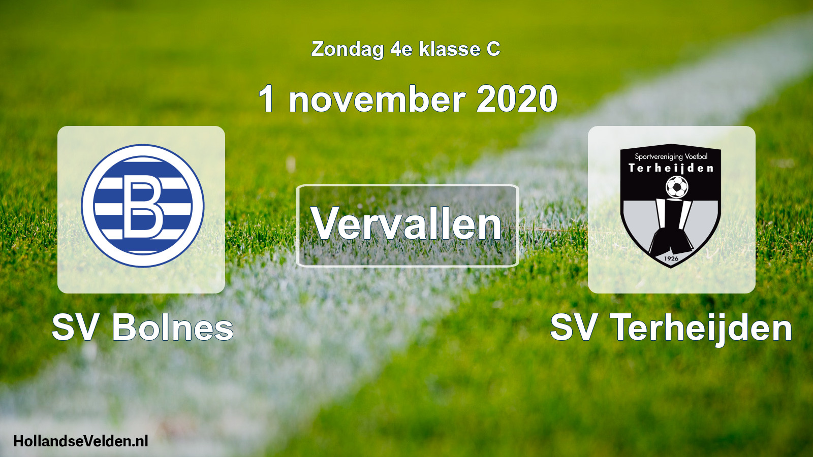 Scheduled Match: SV Bolnes - SV Terheijden (1 November 2020)