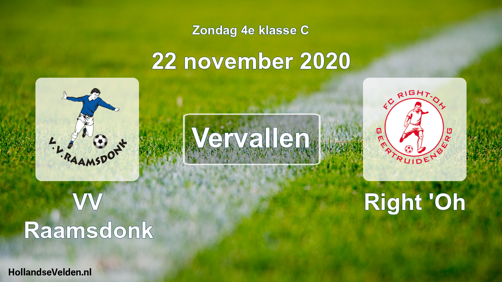 Scheduled Match: VV Raamsdonk - Right 'Oh (22 November 2020)