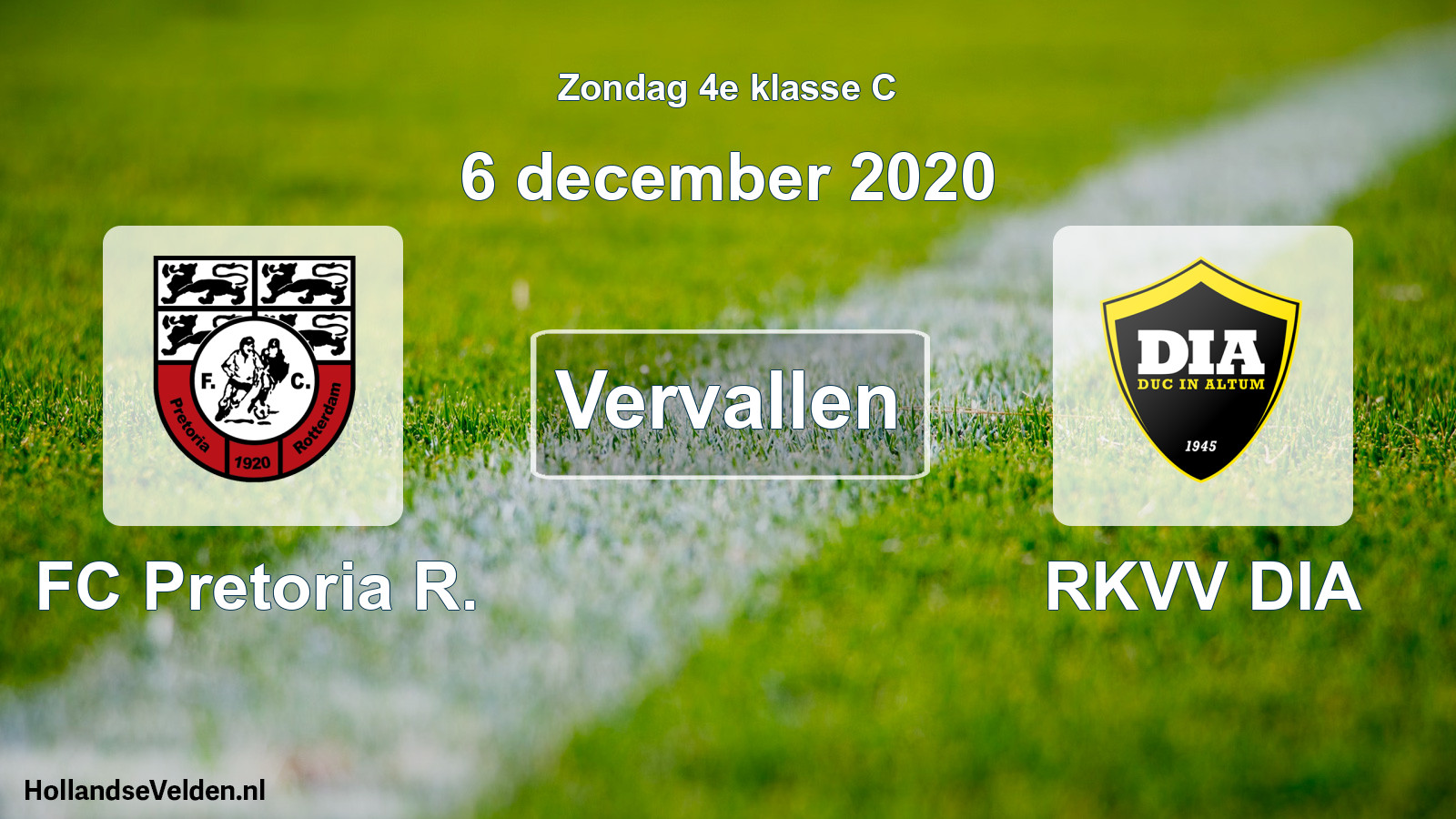 Scheduled Match: FC Pretoria R. - RKVV DIA (6 December 2020)