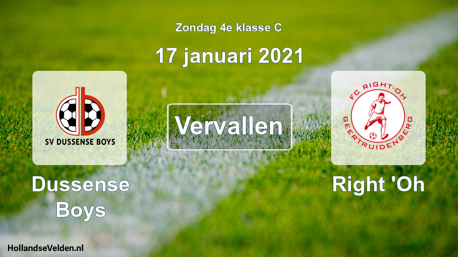 Scheduled Match: Dussense Boys - Right 'Oh (17 January 2021)