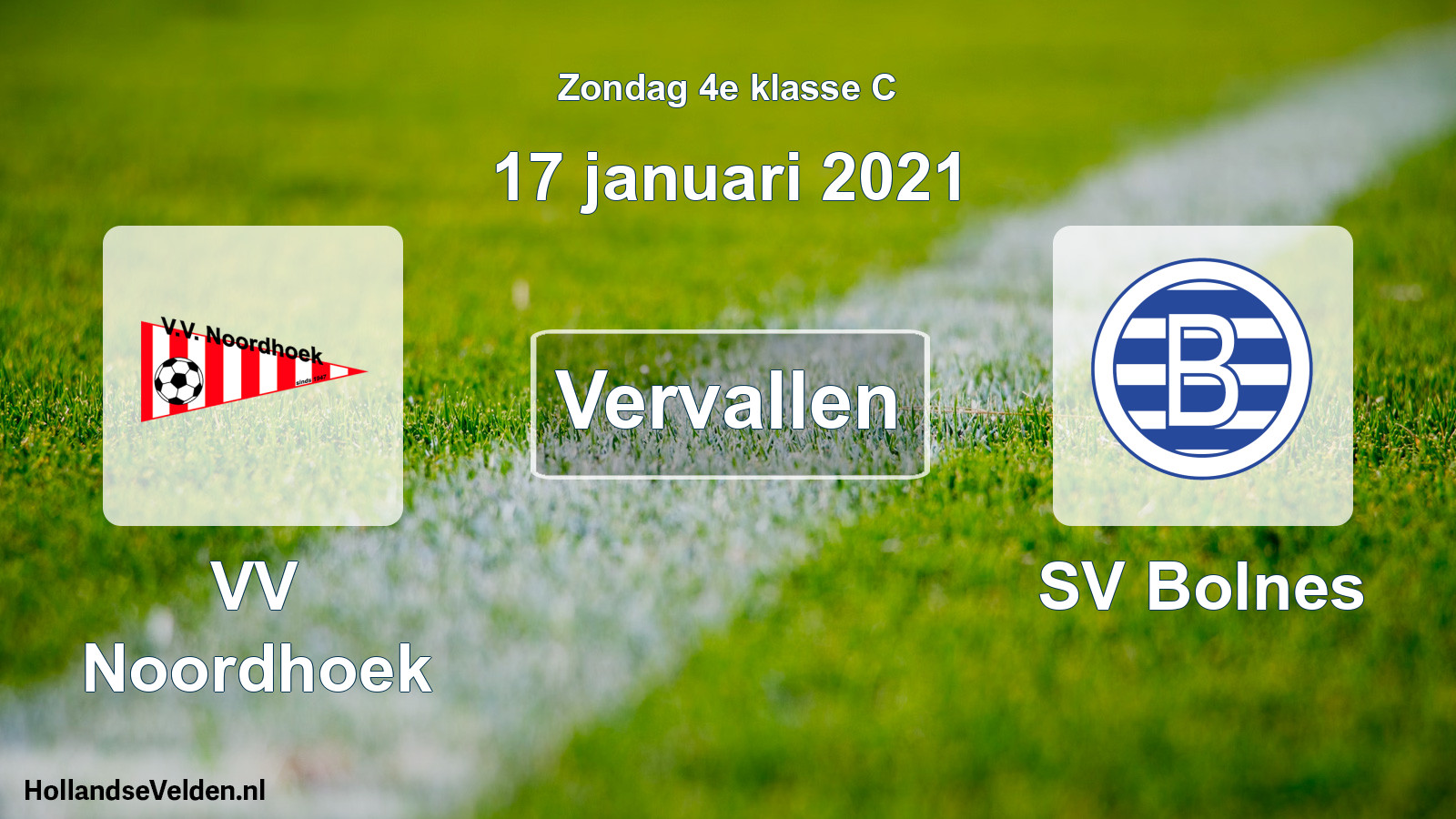 Scheduled Match: VV Noordhoek - SV Bolnes (17 January 2021)