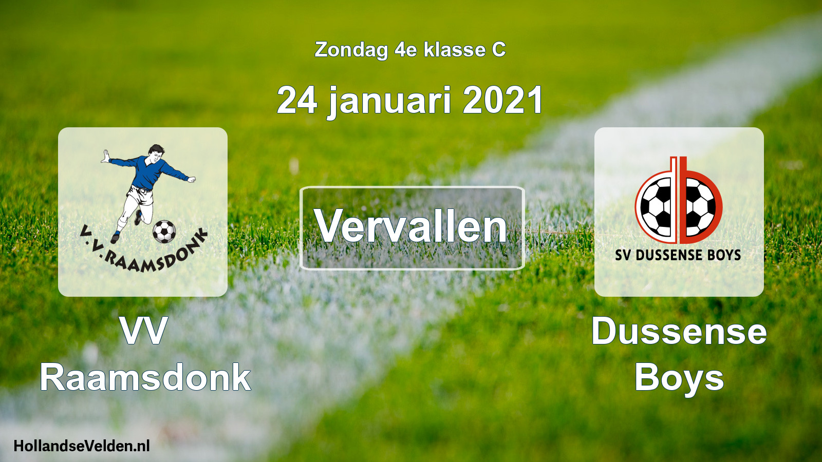 Scheduled Match: VV Raamsdonk - Dussense Boys (24 January 2021)