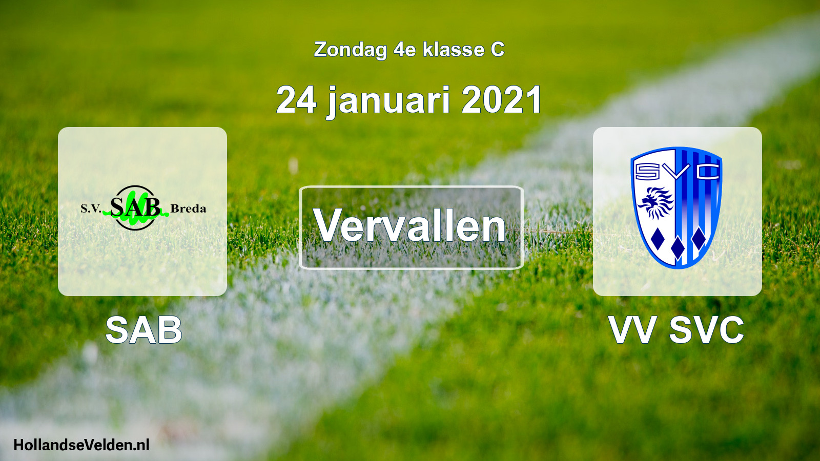Scheduled Match: SAB - VV SVC (24 January 2021)