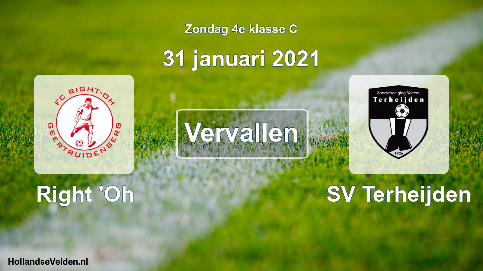 Scheduled Match: Right 'Oh - SV Terheijden (31 January 2021)