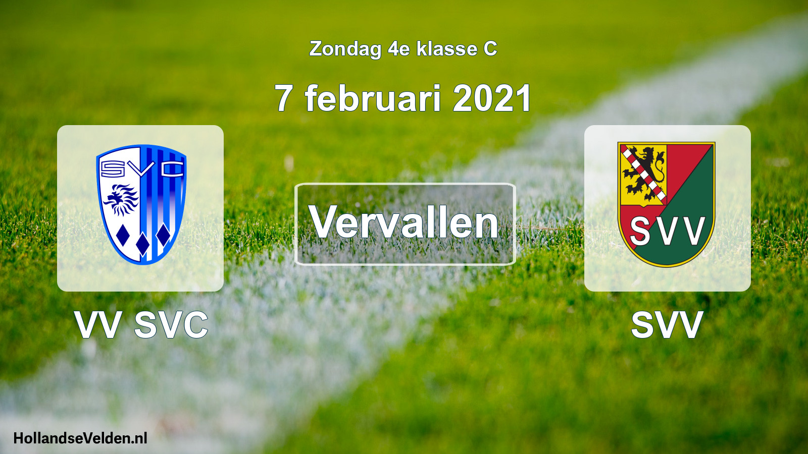 Scheduled Match: VV SVC - SVV (7 February 2021)