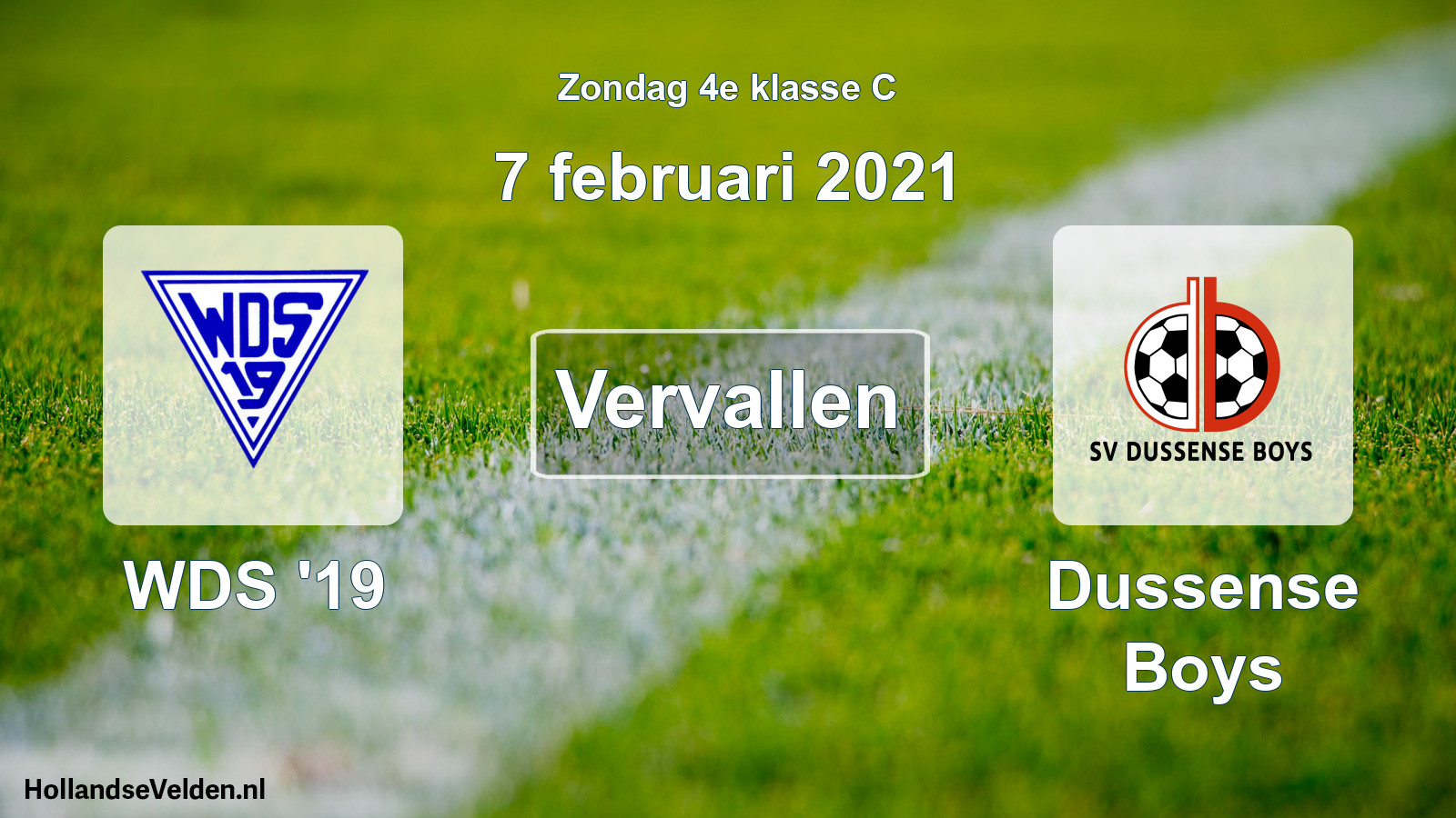 Scheduled Match: WDS '19 - Dussense Boys (7 February 2021)
