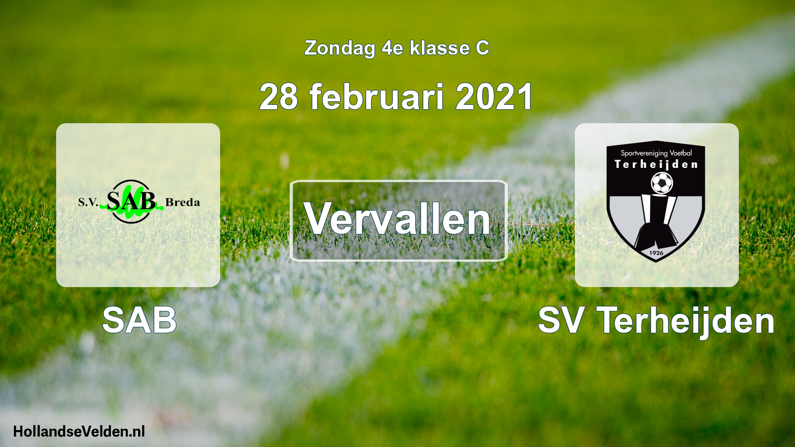 Scheduled Match: SAB - SV Terheijden (28 February 2021)